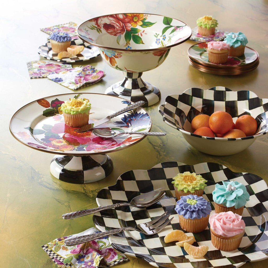Mackenzie-Childs Flower Market Large Compote - White