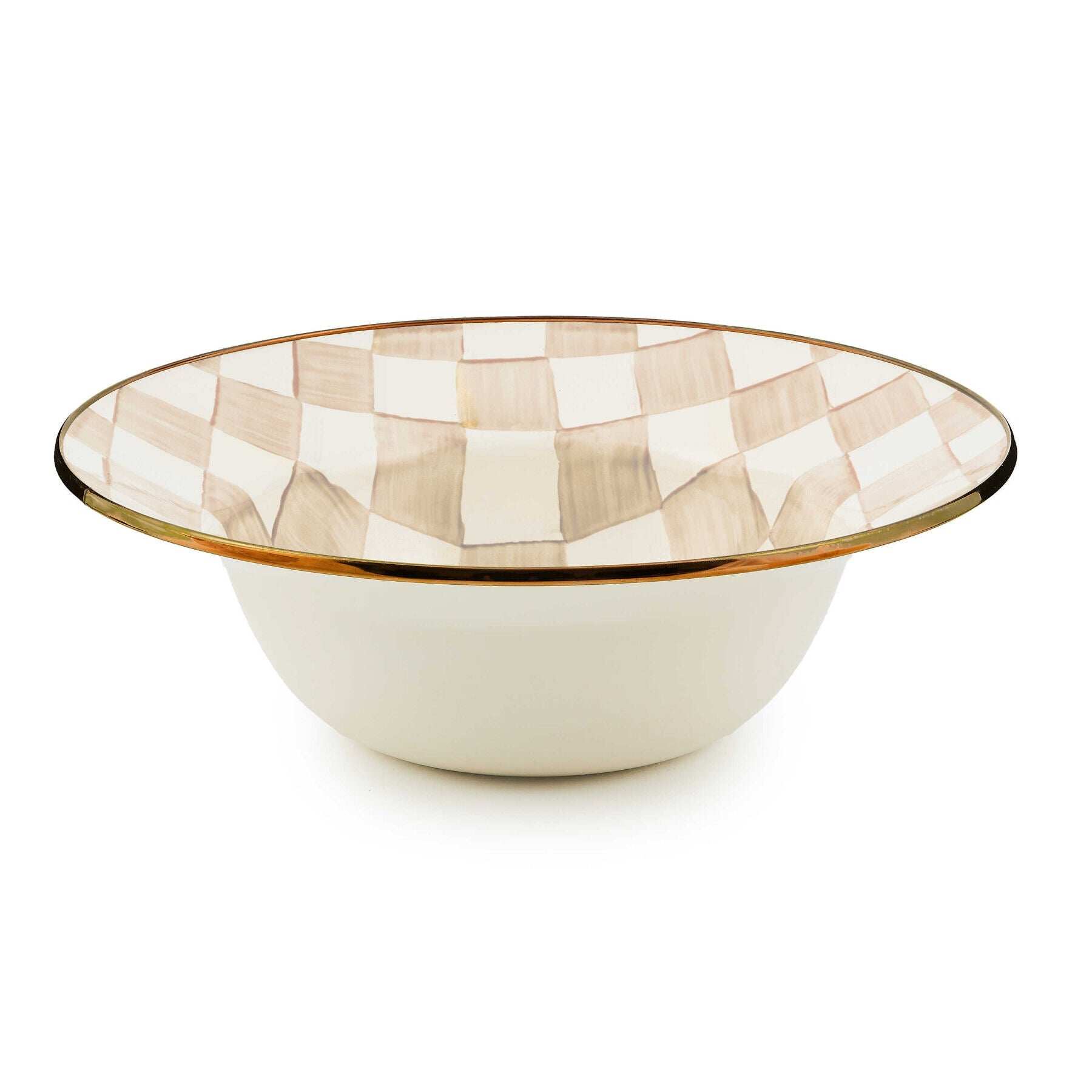 Mocha Check Serving Bowl by MacKenzie-Childs